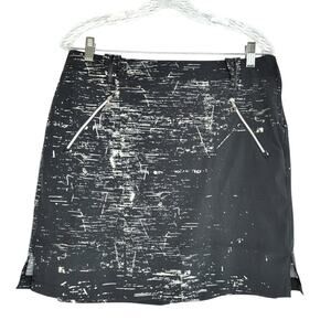 Jamie Sadock Poly/Spandex Black Print Skirt, Women's 10, Activewear Golf Tennis
